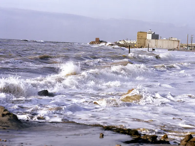 A view of damage caused to the beach area by high tides and heavy rains near the Officer's Club at the Pacific Missile Test Center - DPLA - ba7ba4273dbe7d27acd508ff73fdf67d
